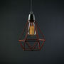 Deckenlampe Hängelampe-Filament Style-DIAMOND 1 - Suspension Orange câble Gris Ø18cm | L